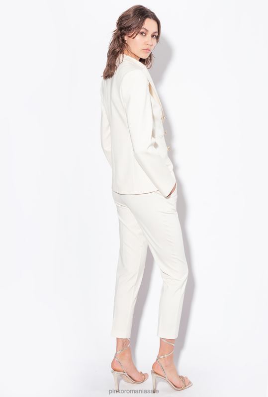 pantaloni casual | pantaloni de țigară din tricot milano Pinko roz alb fum B0D08679