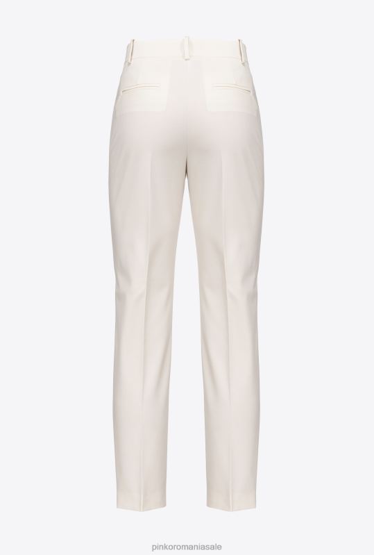 pantaloni casual | pantaloni de țigară din tricot milano Pinko roz alb fum B0D08679
