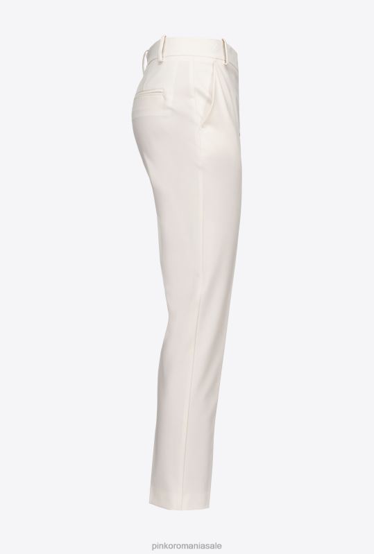 pantaloni casual | pantaloni de țigară din tricot milano Pinko roz alb fum B0D08679
