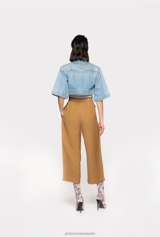 pantaloni casual | pantaloni de in cu centura cu fundita Pinko muştar B0D08706