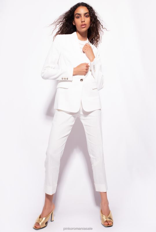 pantaloni casual | pantaloni de in cu centura de pasari de dragoste Pinko nor alb B0D08723