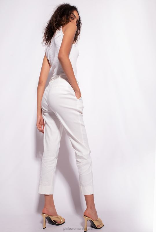 pantaloni casual | pantaloni de in cu centura de pasari de dragoste Pinko nor alb B0D08723