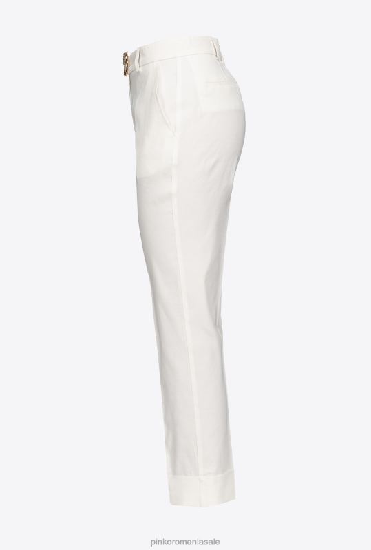 pantaloni casual | pantaloni de in cu centura de pasari de dragoste Pinko nor alb B0D08723
