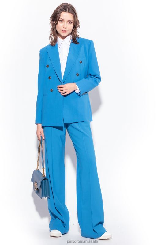 pantaloni casual | pantaloni de lână cu picioare largi Pinko director albastru B0D08694