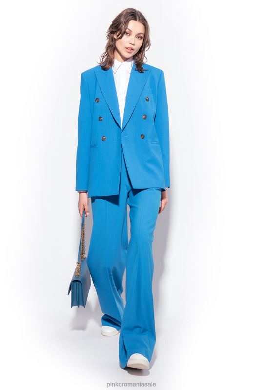 pantaloni casual | pantaloni de lână cu picioare largi Pinko director albastru B0D08694