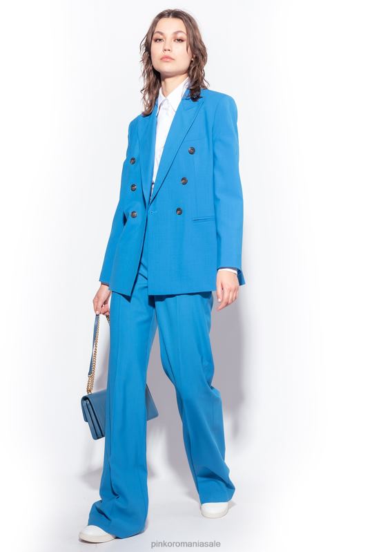 pantaloni casual | pantaloni de lână cu picioare largi Pinko director albastru B0D08694