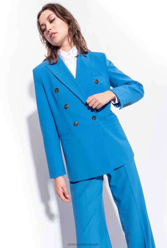 pantaloni casual | pantaloni de lână cu picioare largi Pinko director albastru B0D08694