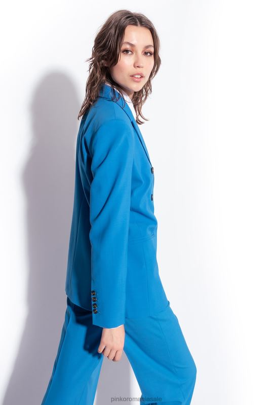 pantaloni casual | pantaloni de lână cu picioare largi Pinko director albastru B0D08694