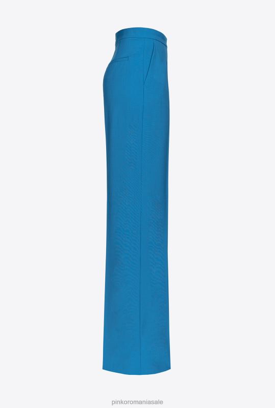 pantaloni casual | pantaloni de lână cu picioare largi Pinko director albastru B0D08694