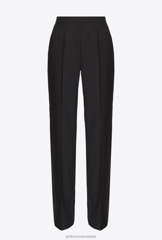 pantaloni casual | pantaloni de lână cu picioare largi Pinko limuzina neagră B0D08696