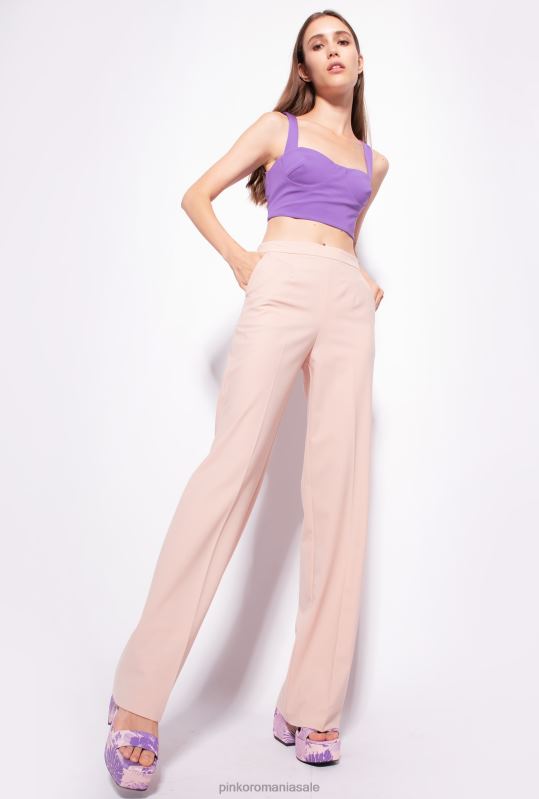 pantaloni casual | pantaloni de lână cu picioare largi Pinko nud - trandafir B0D08695