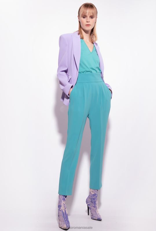 pantaloni casual | pantaloni din crep elastic cu talie înaltă Pinko albastru B0D08746