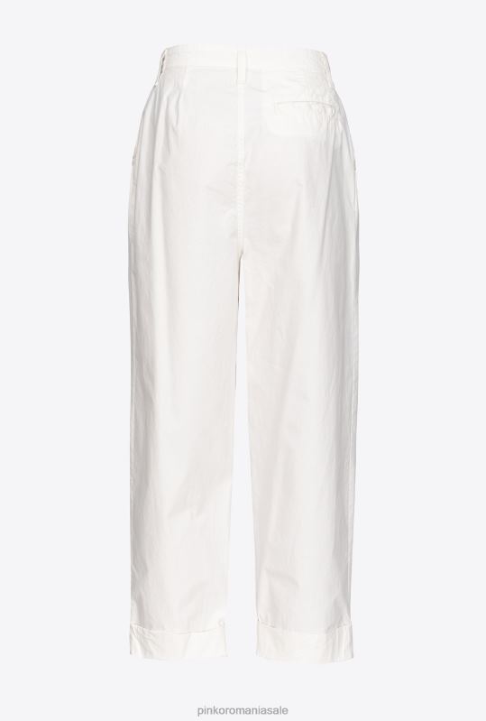 pantaloni casual | pantaloni din muselina de bumbac Pinko nor alb B0D08708