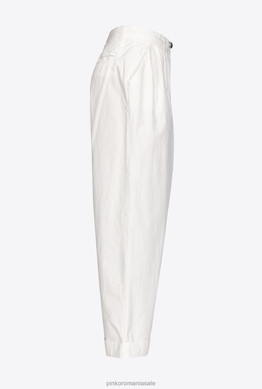 pantaloni casual | pantaloni din muselina de bumbac Pinko nor alb B0D08708
