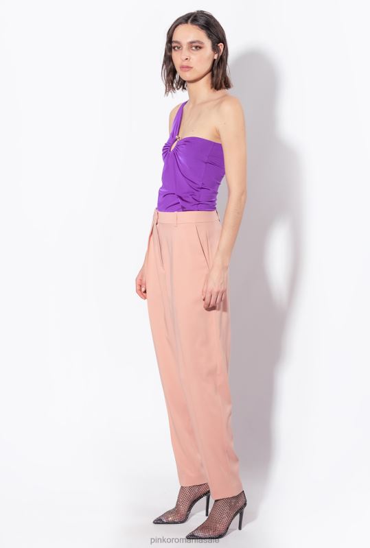 pantaloni casual | pantaloni din satin în formă de morcov Pinko trandafir cameo B0D08759