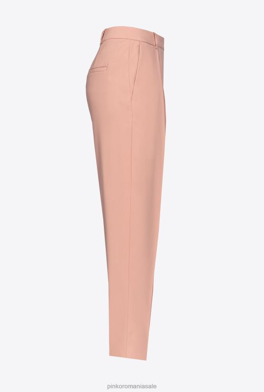 pantaloni casual | pantaloni din satin în formă de morcov Pinko trandafir cameo B0D08759