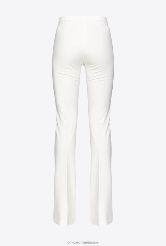 pantaloni casual | pantaloni evazați cu nasturi Pinko Albă ca Zăpada B0D08734
