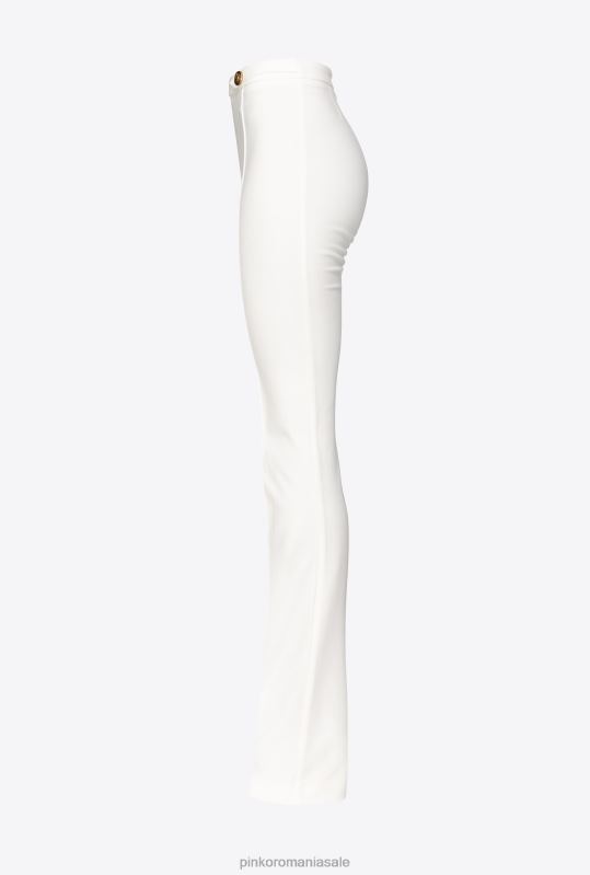 pantaloni casual | pantaloni evazați cu nasturi Pinko Albă ca Zăpada B0D08734