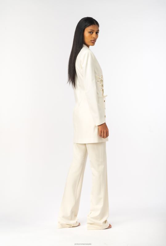 pantaloni casual | pantaloni evazați cu talie înaltă Pinko roz alb fum B0D08652