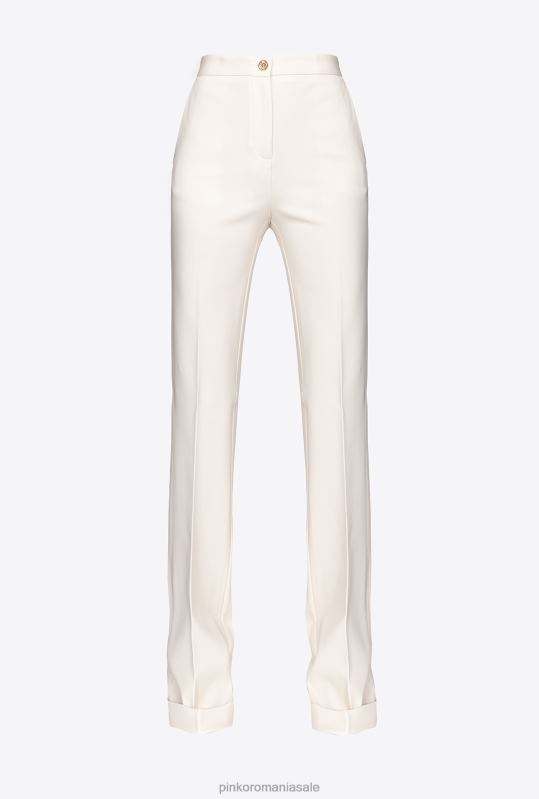 pantaloni casual | pantaloni evazați cu talie înaltă Pinko roz alb fum B0D08652