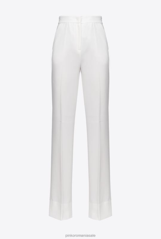 pantaloni casual | pantaloni evazați din poli crep Pinko alb de lapte B0D08778