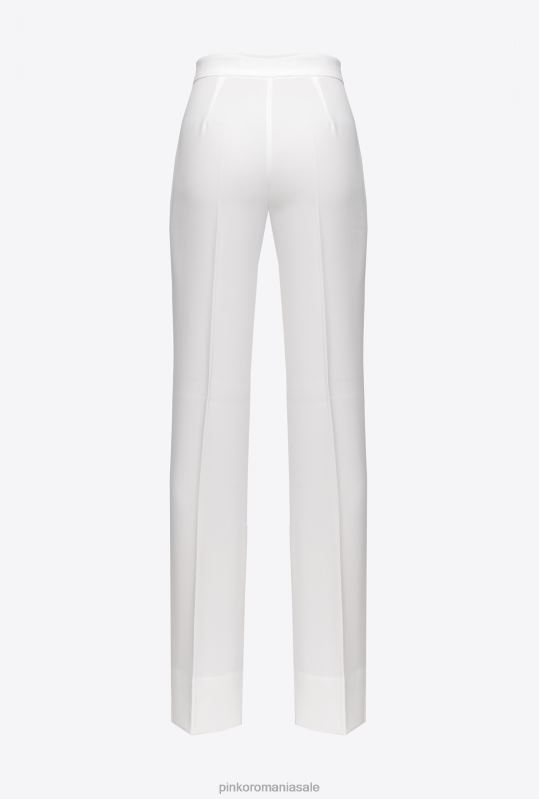 pantaloni casual | pantaloni evazați din poli crep Pinko alb de lapte B0D08778