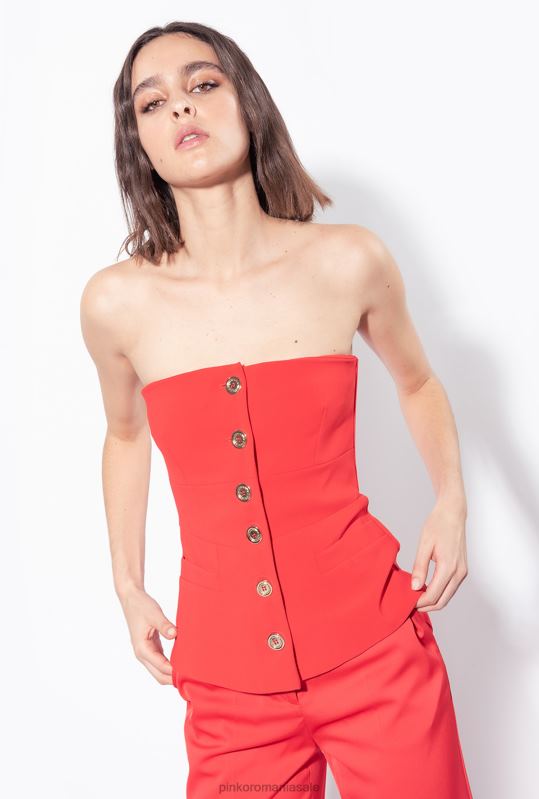 pantaloni casual | pantaloni evazați lucioși Pinko formula 1 roșu B0D08737