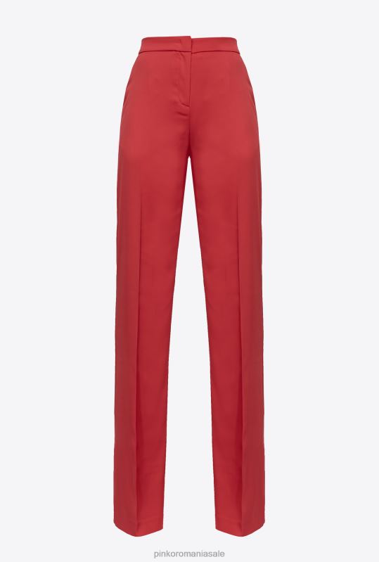 pantaloni casual | pantaloni evazați lucioși Pinko formula 1 roșu B0D08737