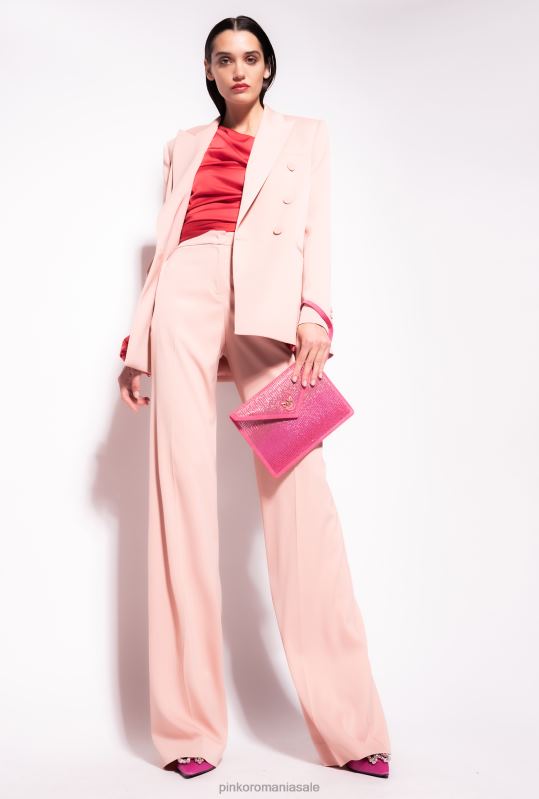 pantaloni casual | pantaloni evazați lucioși Pinko trandafir cameo B0D08738