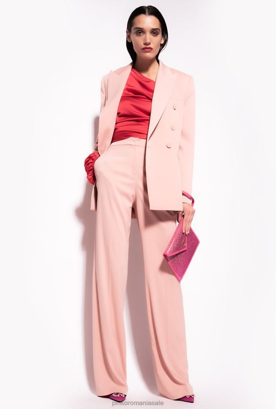 pantaloni casual | pantaloni evazați lucioși Pinko trandafir cameo B0D08738