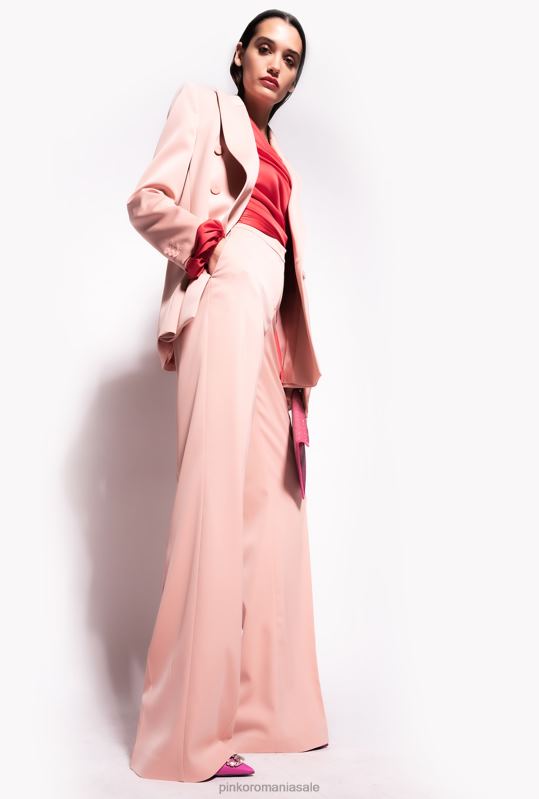 pantaloni casual | pantaloni evazați lucioși Pinko trandafir cameo B0D08738