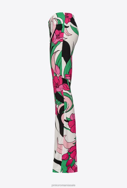 pantaloni casual | pantaloni fluidi cu imprimeu floral Pinko multi negru/fucsia B0D08671