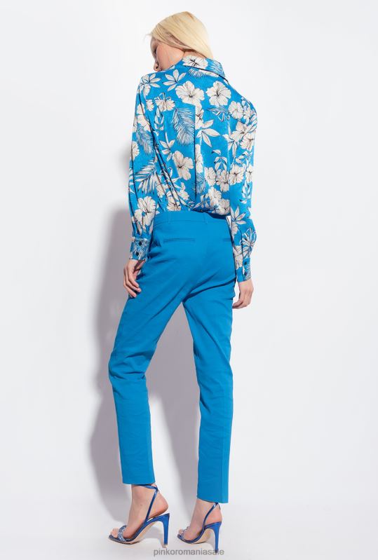 pantaloni casual | pantaloni țigară din in stretch Pinko director albastru B0D08693