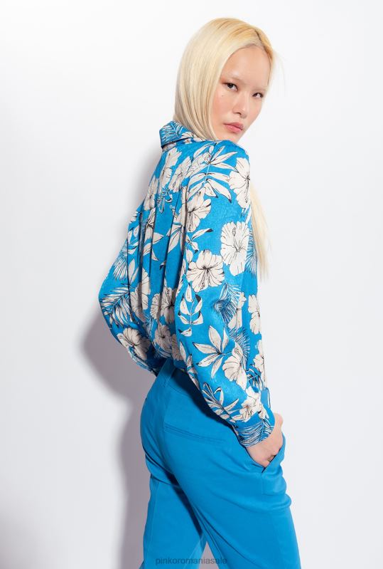 pantaloni casual | pantaloni țigară din in stretch Pinko director albastru B0D08693