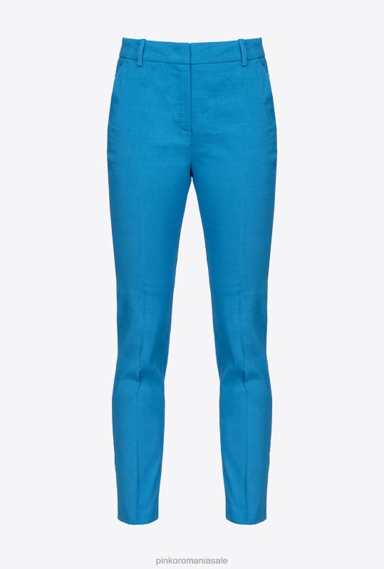 pantaloni casual | pantaloni țigară din in stretch Pinko director albastru B0D08693