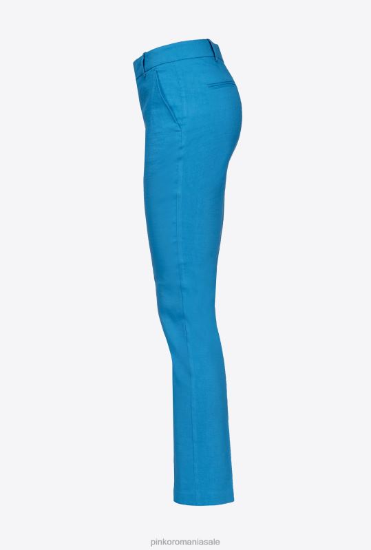 pantaloni casual | pantaloni țigară din in stretch Pinko director albastru B0D08693