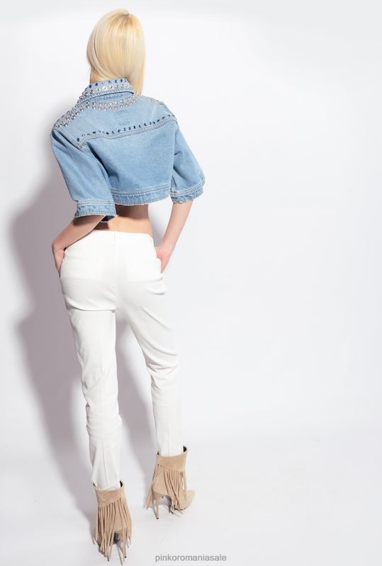 pantaloni casual | pantaloni țigară din in stretch Pinko nor alb B0D08692