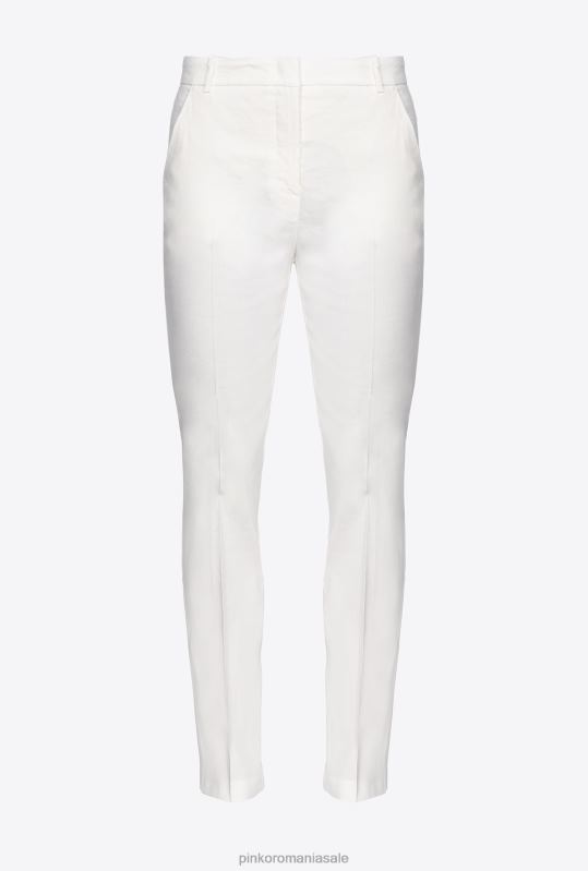 pantaloni casual | pantaloni țigară din in stretch Pinko nor alb B0D08692