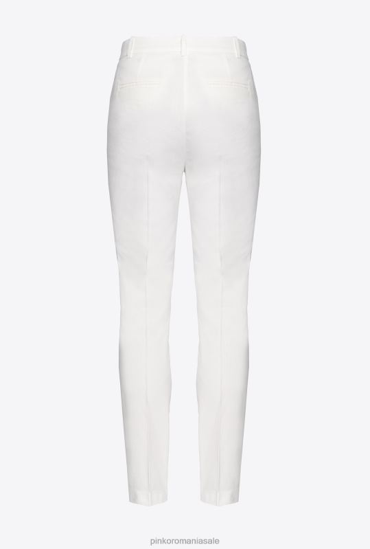 pantaloni casual | pantaloni țigară din in stretch Pinko nor alb B0D08692