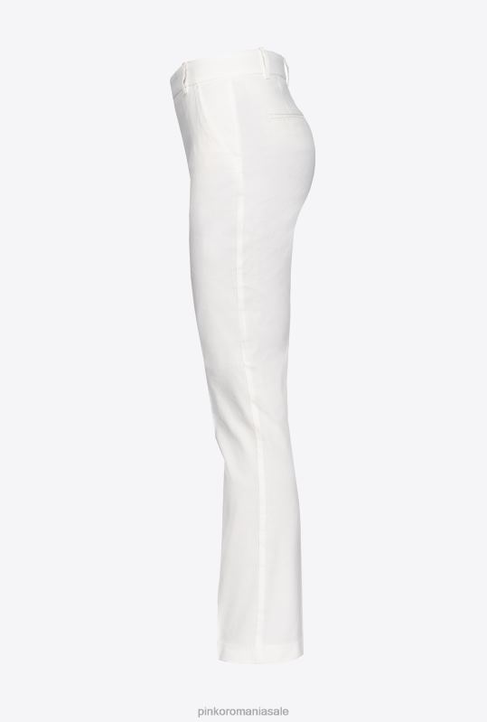 pantaloni casual | pantaloni țigară din in stretch Pinko nor alb B0D08692