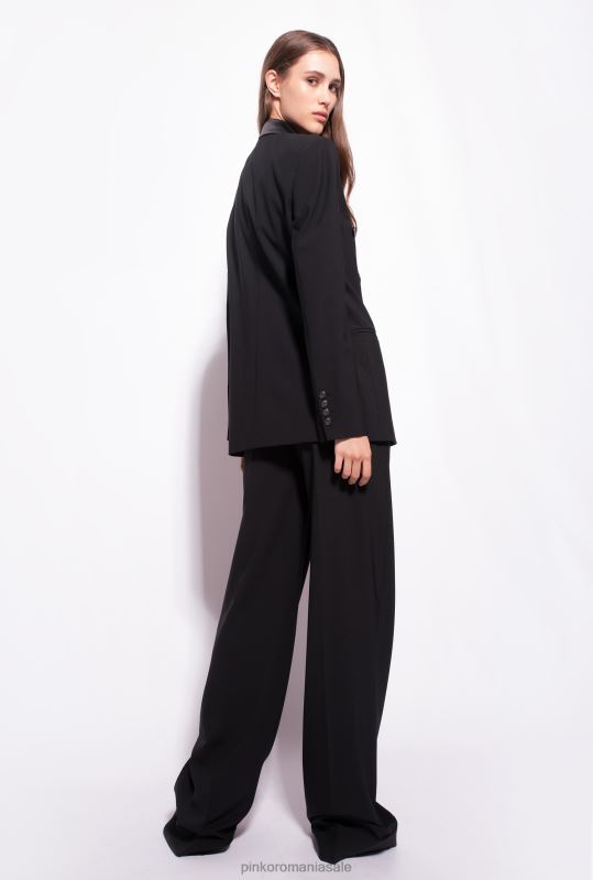 pantaloni casual | pantaloni largi cu satin Pinko limuzina neagră B0D08735