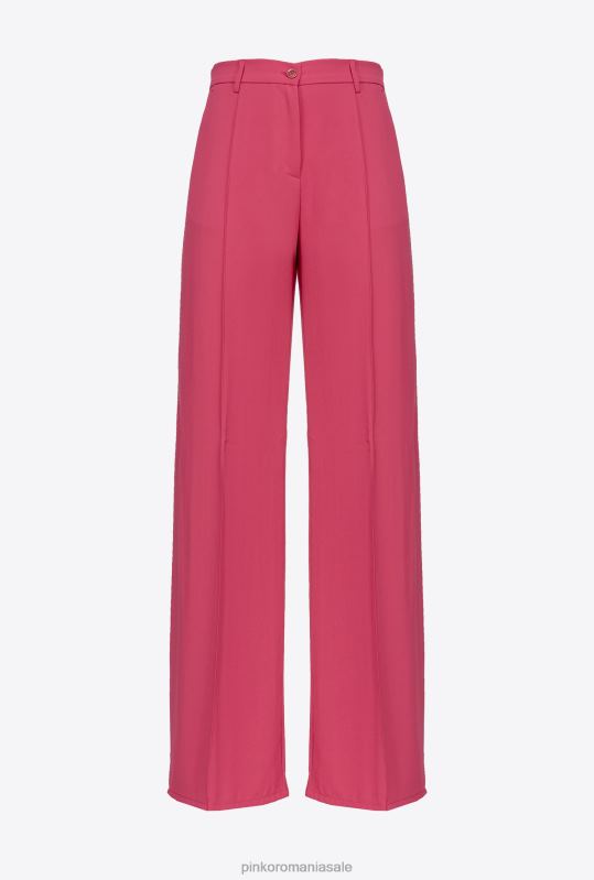 pantaloni casual | pantaloni largi din crepon fluid Pinko roșu zmeură B0D08644
