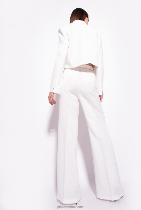 pantaloni casual | pantaloni largi din in Pinko alb de mătase B0D08682
