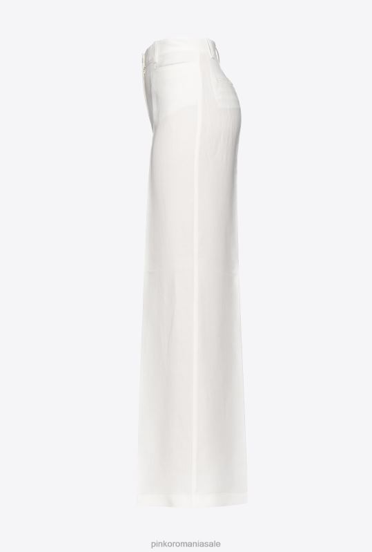 pantaloni casual | pantaloni largi din in Pinko alb de mătase B0D08682