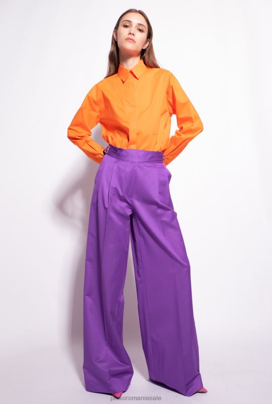 pantaloni casual | pantaloni palazzo cu bretele în talie Pinko mândrie violet B0D08727