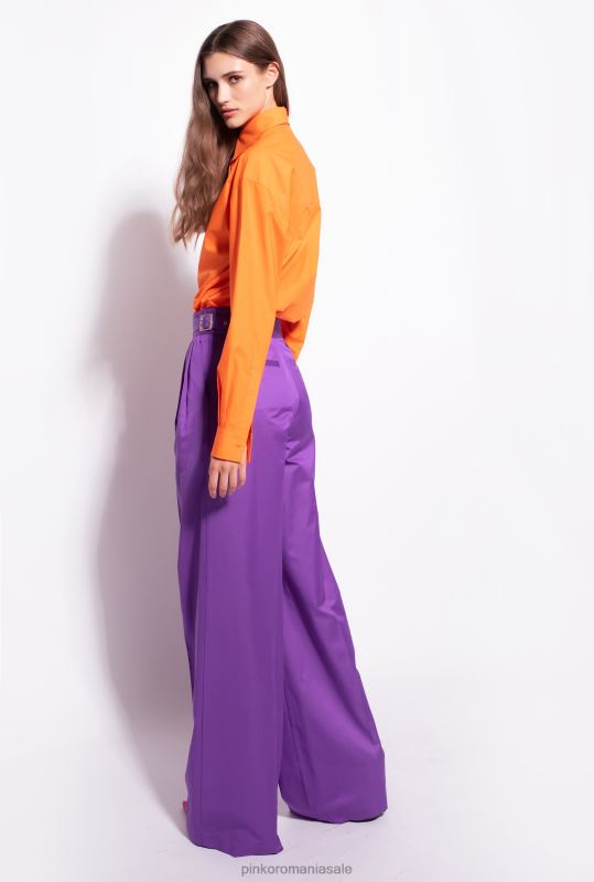 pantaloni casual | pantaloni palazzo cu bretele în talie Pinko mândrie violet B0D08727