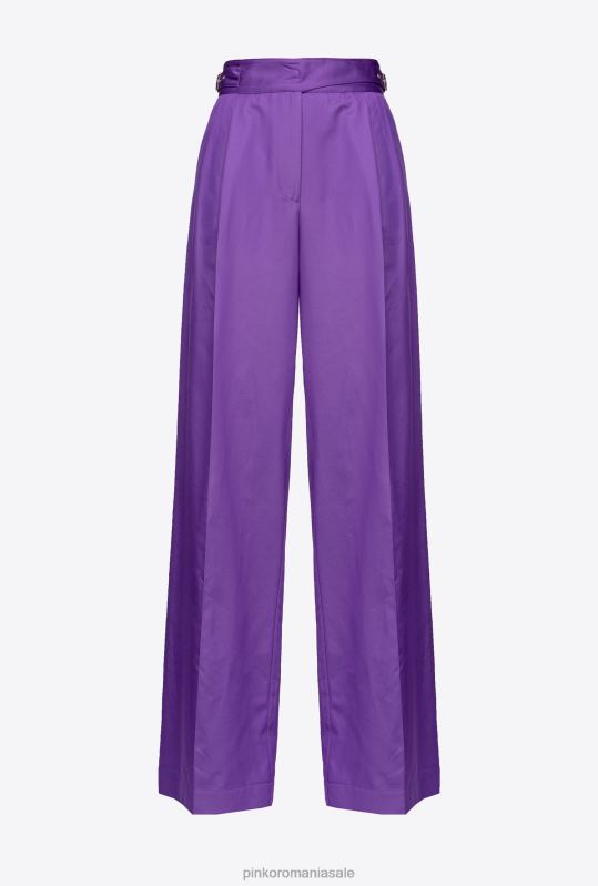 pantaloni casual | pantaloni palazzo cu bretele în talie Pinko mândrie violet B0D08727