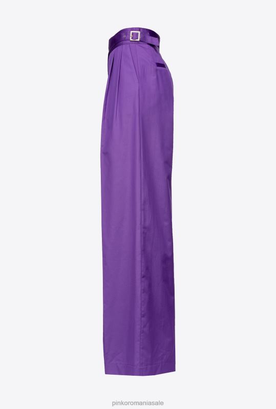 pantaloni casual | pantaloni palazzo cu bretele în talie Pinko mândrie violet B0D08727