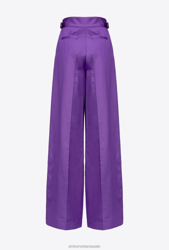 pantaloni casual | pantaloni palazzo cu bretele în talie Pinko mândrie violet B0D08727