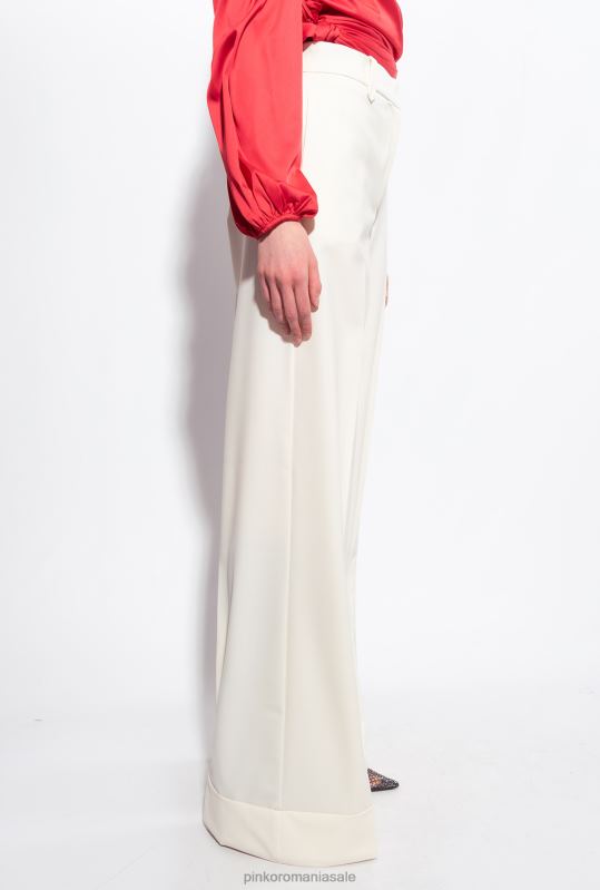 pantaloni casual | pantaloni palazzo cu talie înaltă Pinko alb de inghetata de vanilie B0D08739
